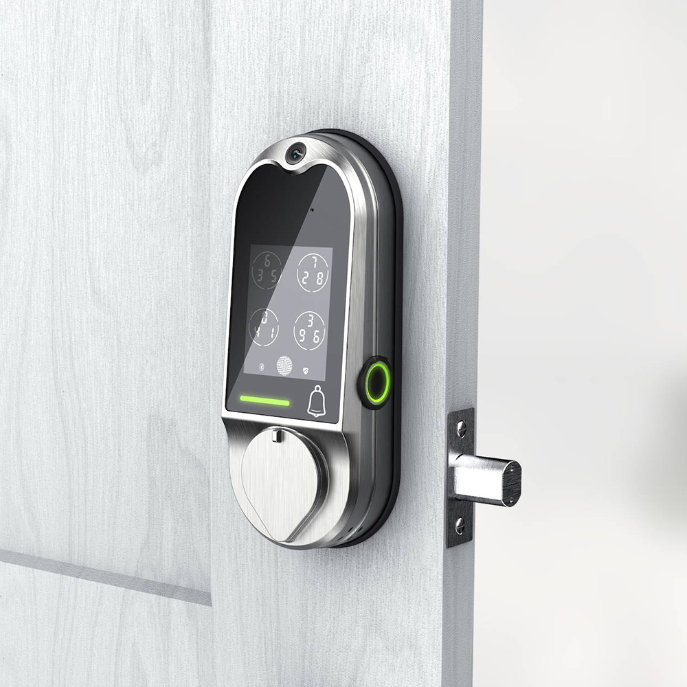 SmartLock » Lockly Vision Doorbell Camera Smart Lock in Satin Nickel